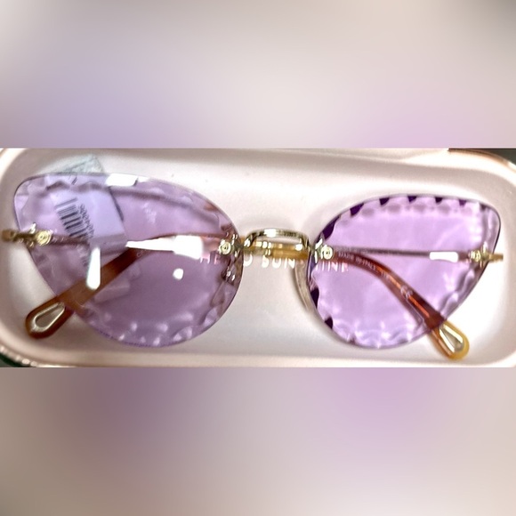 RARE Chloé Scalloped Cat Eye Sunglasses Purple Gradient 60MM NWT Luxe